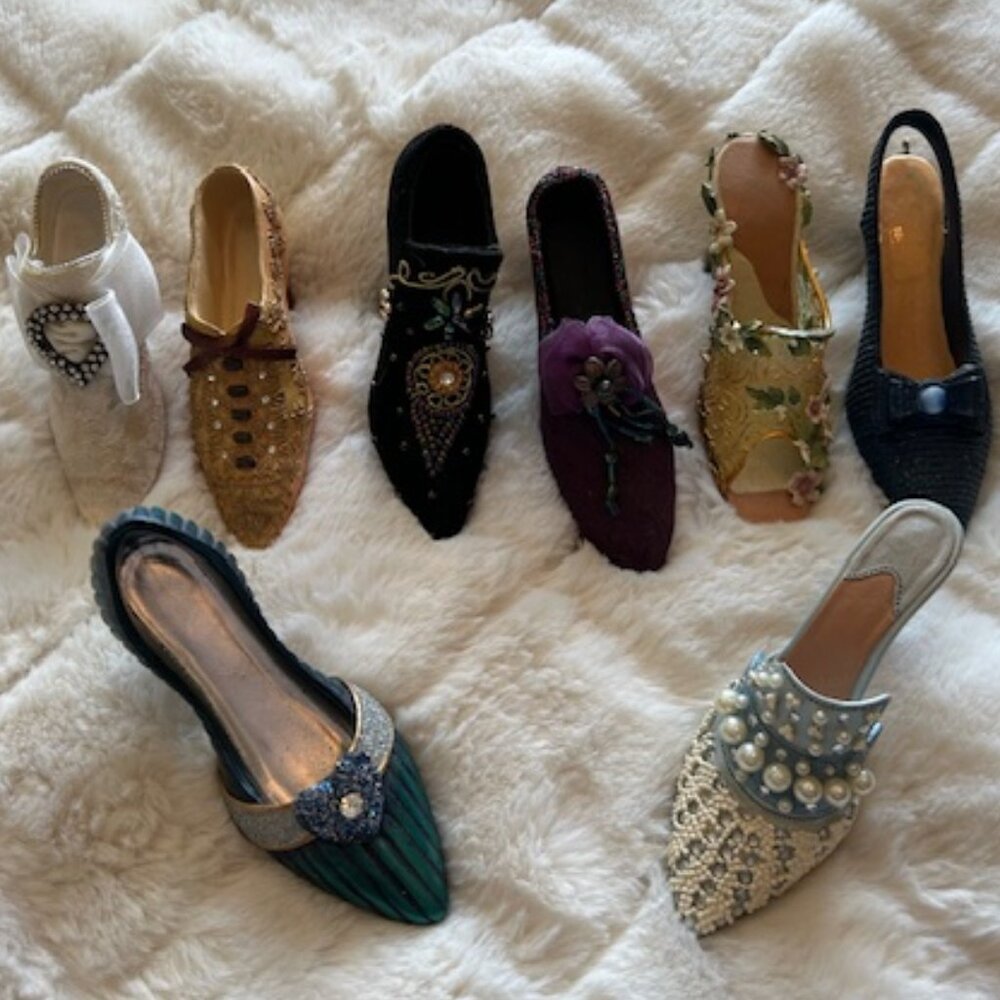 Lot of 8 Decorative Hard Plastic Shoes